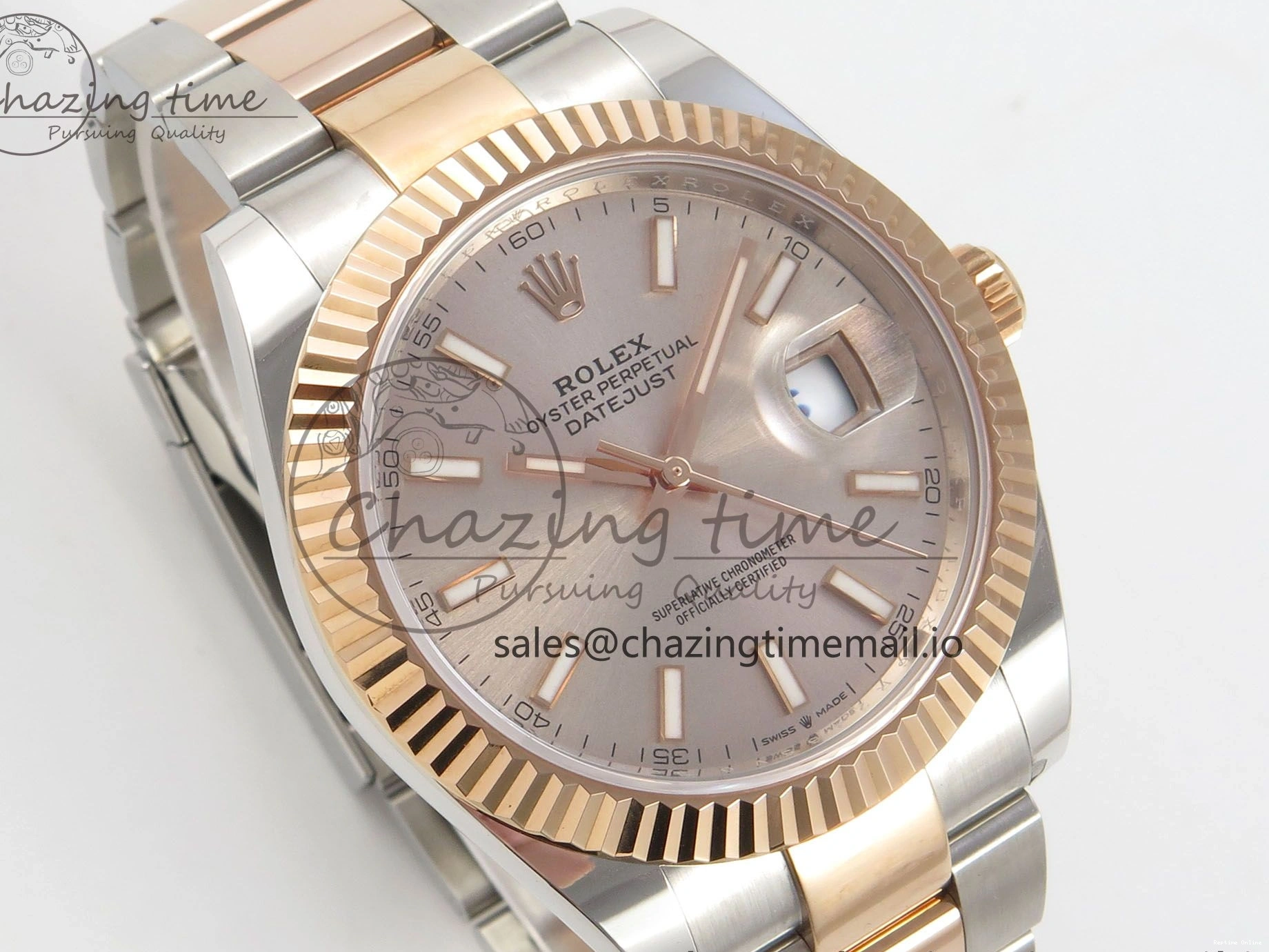0127 Sporty DateJust 41 126331 SS RG ARF 1:1 Best Edition RG Stick Dial on Oyster Bracelet SH3235 (Weighted) 197